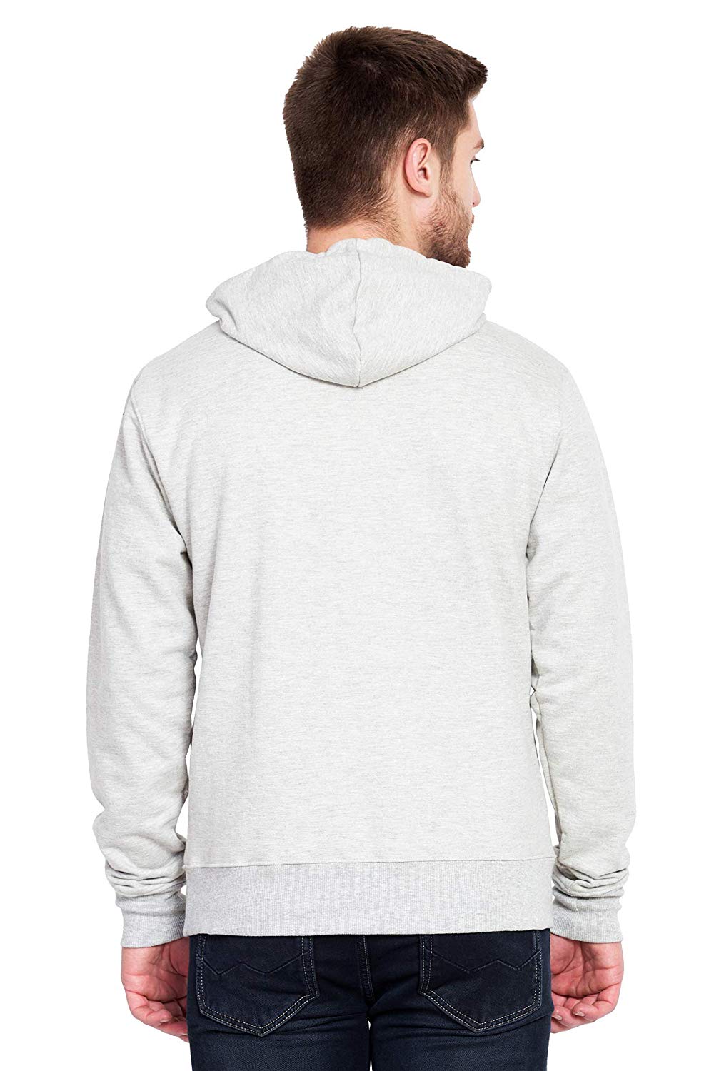100 % Cotton Hoodies For Men In Grey Color
