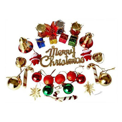 Christmas Tree Decorations Set(Snowman,Gifts,Snow Stars,Balls,Drums,Candy Sticks, Santa Claus, Raindeer, Pinecone, Merry Christmas Hanging,)