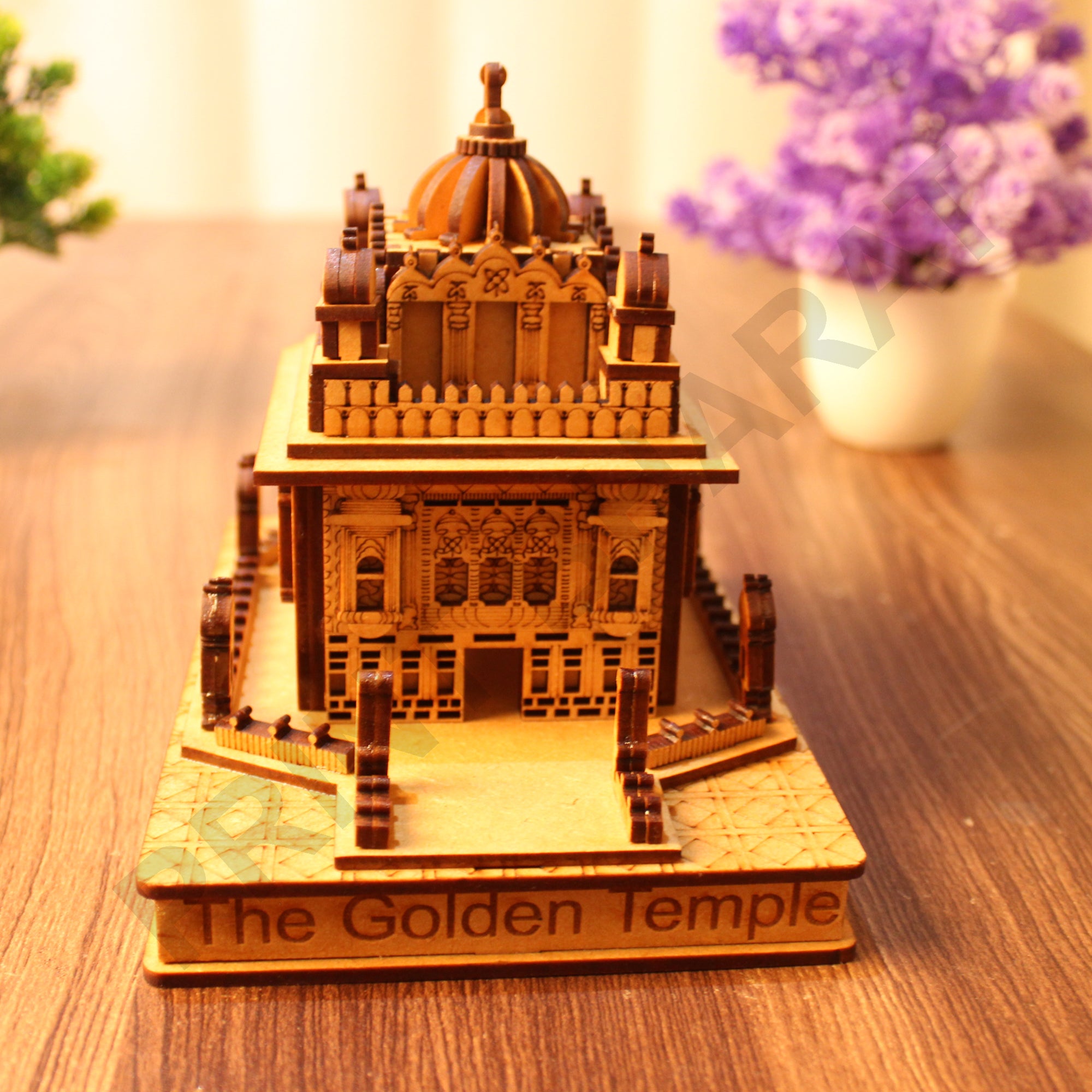 Miniature Temple Handmade, Golden Tample -3D Replica, Religious Gifts, Indian Pooja Decor, Home Decor Length: 16 cm,Widht: 10.5 cm,Height: 12 cm