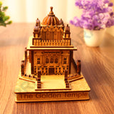 Miniature Temple Handmade, Golden Tample -3D Replica, Religious Gifts, Indian Pooja Decor, Home Decor Length: 16 cm,Widht: 10.5 cm,Height: 12 cm