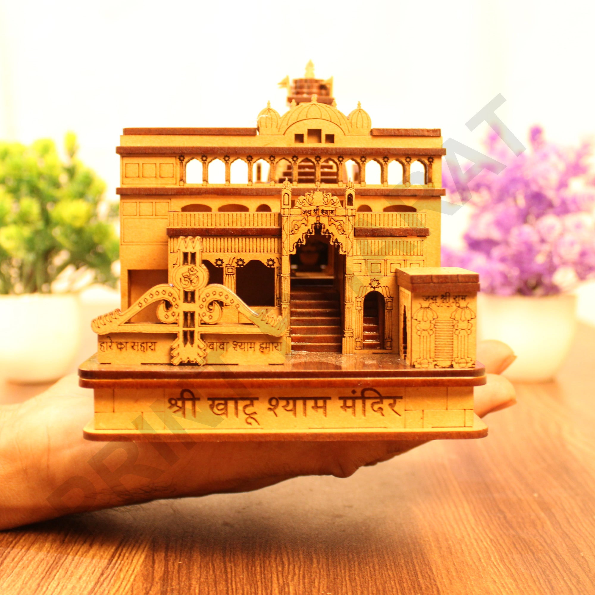 Miniature Temple Handmade, Khatu Shyam Tample -3D Replica, Religious Gifts, Indian Pooja Decor, Home Decor Length: 15 cm,Widht: 12.5 cm,Height: 13 cm