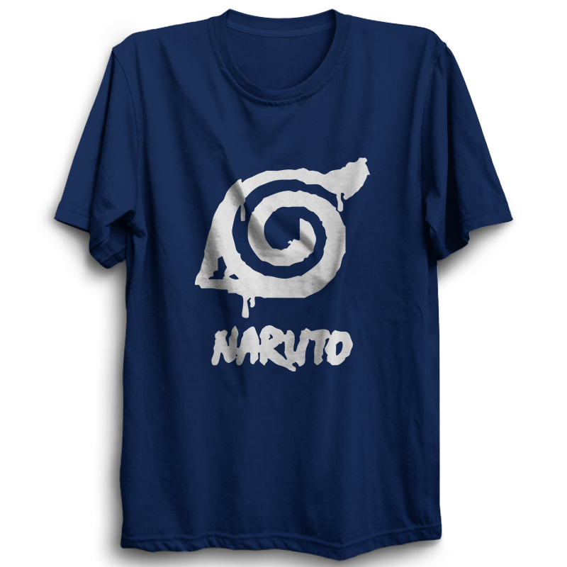 Unisex Naruto Symbol Half Sleeve Cotton Tshirts