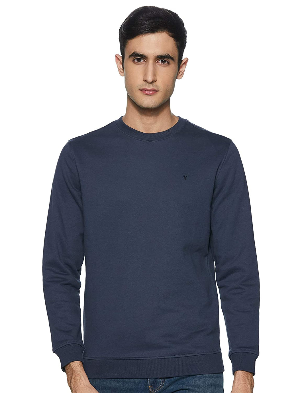 100 % Cotton Sweatshirt For Men In Blue Color