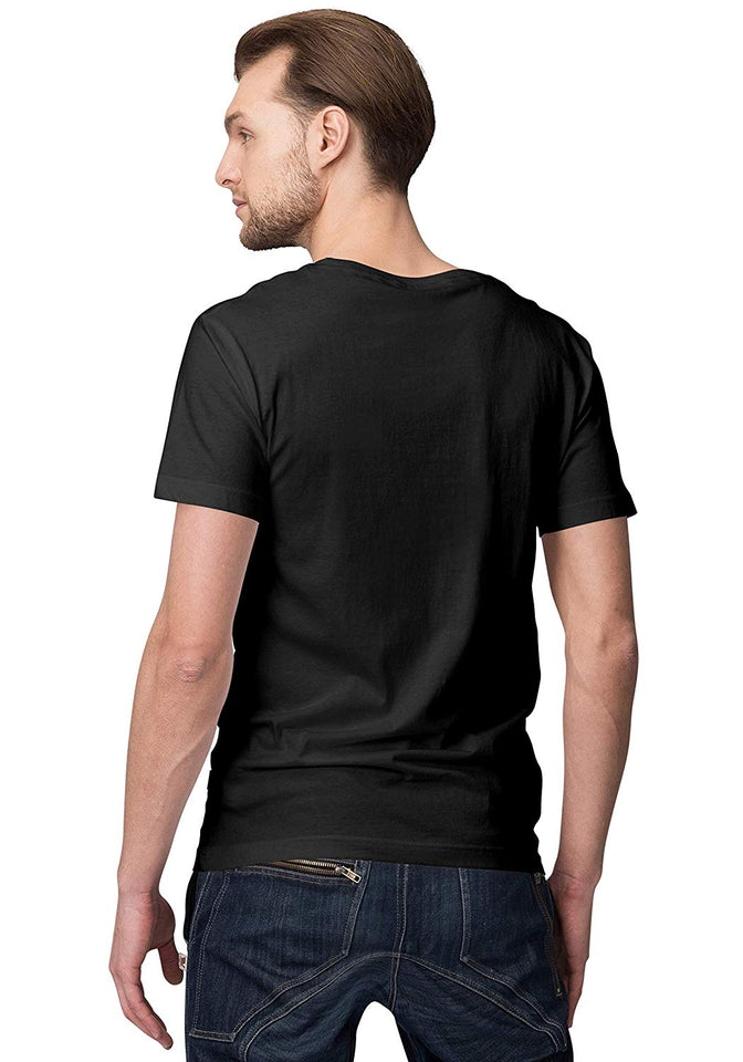 Unisex Apna Time Aayega 100 % Cotton Printed Half Sleeves Tshirt In Black Color