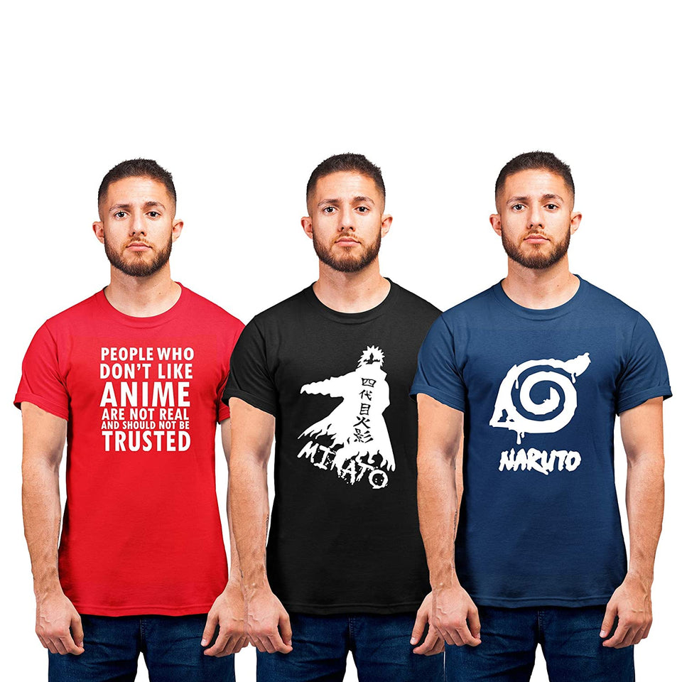 PRINT BHARAT Unisex Anime T-Shirt Half Sleeve Cotton Tshirts