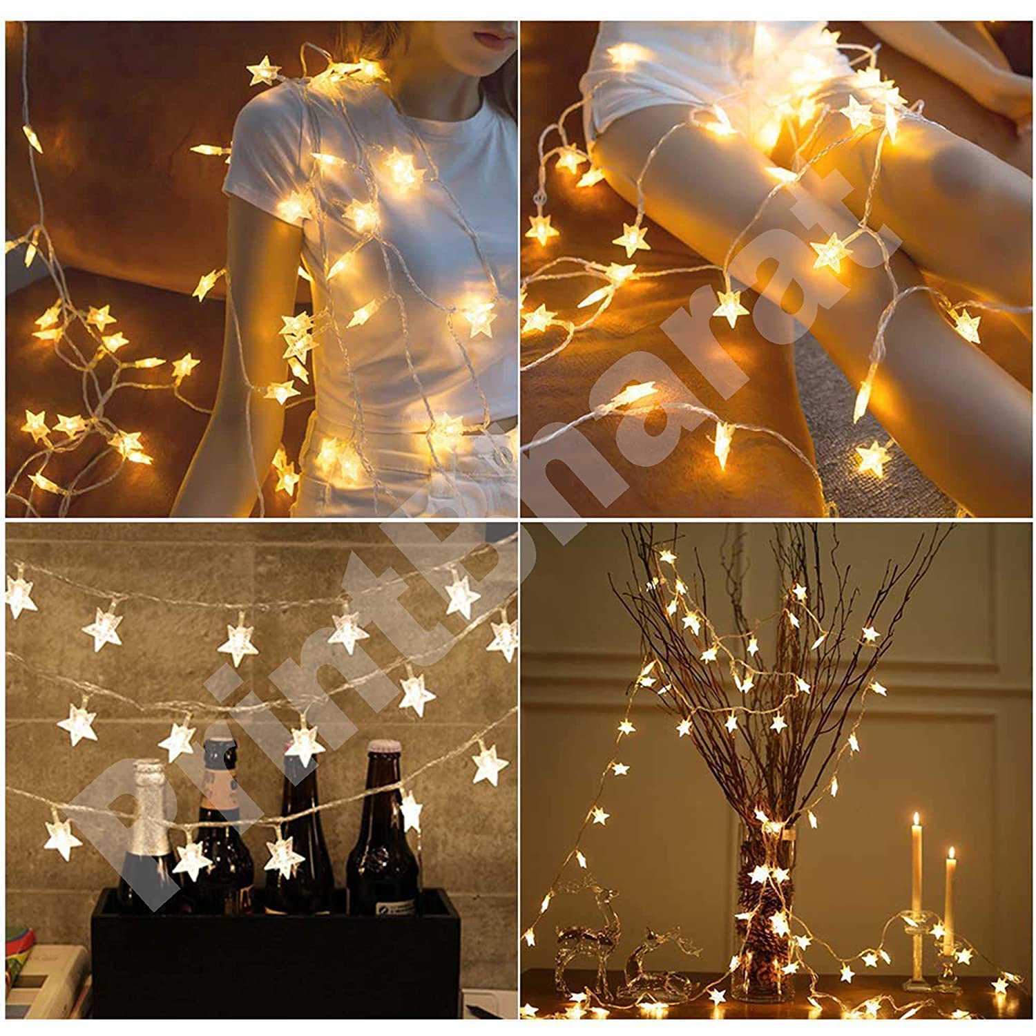 Small Star Light Diwali Decoration Curtain for Decoration for Gift Christmas Decoration Valentine Decoration Home Decoration