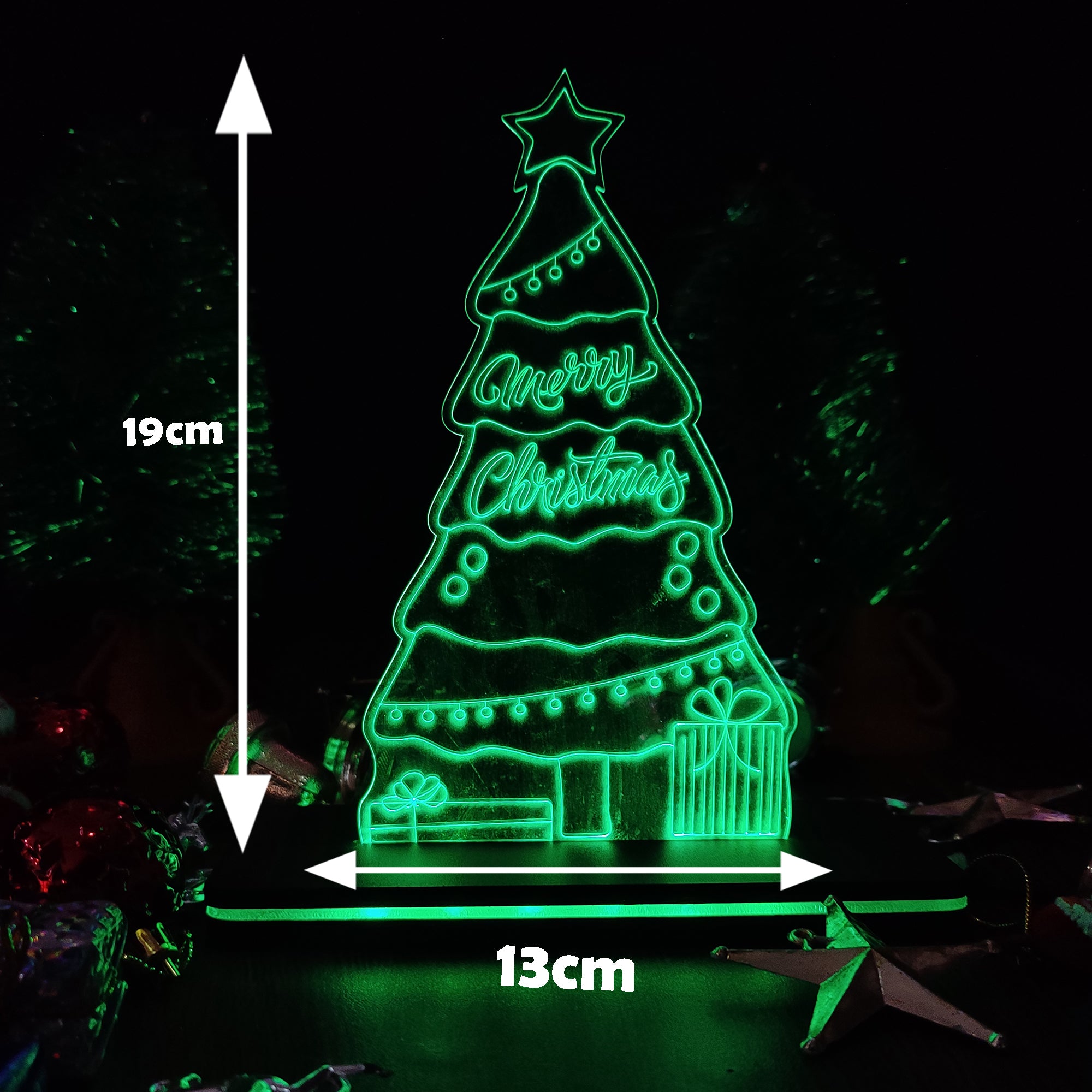 Christmas Decorations  Remote Acrylic Led Frame MultiColor Size(19cm*13cm)