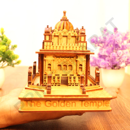 Miniature Temple Handmade, Golden Tample -3D Replica, Religious Gifts, Indian Pooja Decor, Home Decor Length: 16 cm,Widht: 10.5 cm,Height: 12 cm