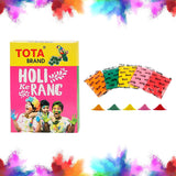 TOTA Holi Ke Rang – 5 Shades of Gulal Holi Colours | Red Orange Green Yellow Pink | 100% NonToxic Herbal Holi Color Gift Box – 375 Gm