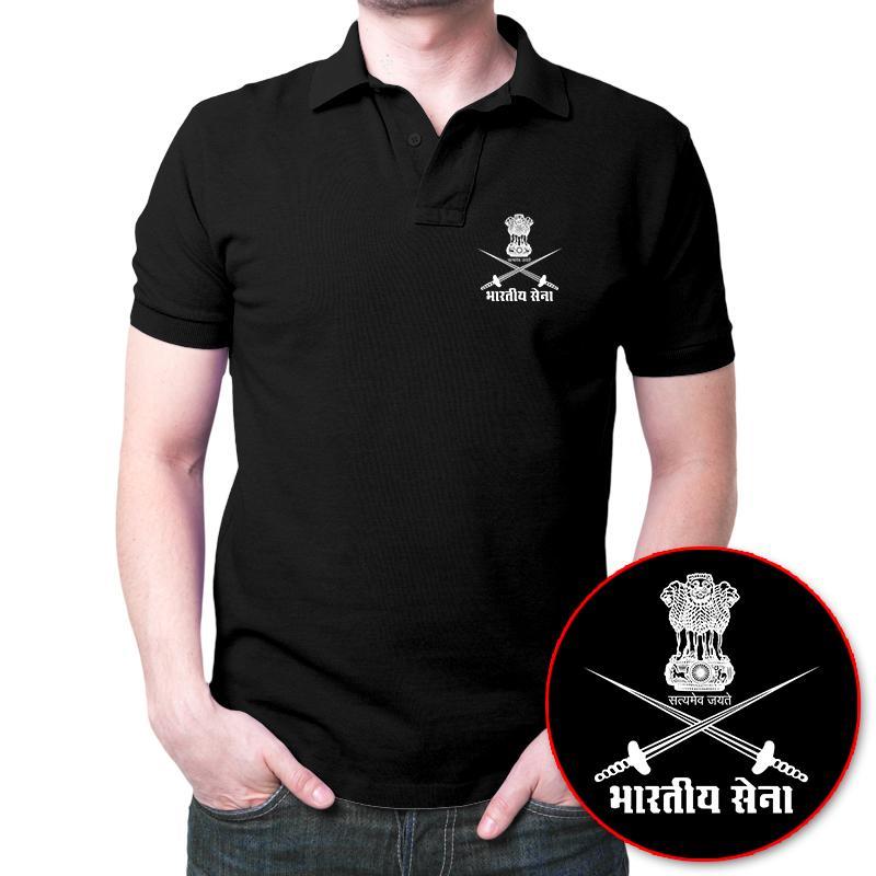 Bhartiya Sena Polo T-Shirt Black