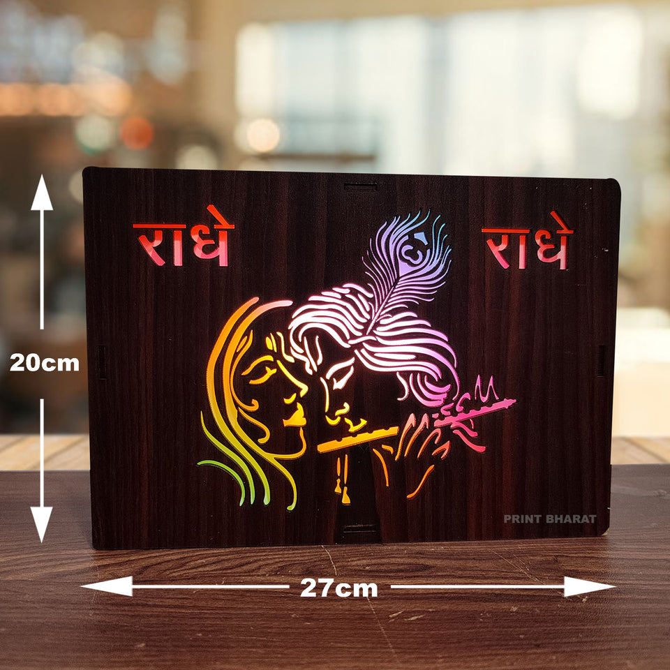 MDF Wood Art Work Led Frame Wooden Color with Laser Cut Finish