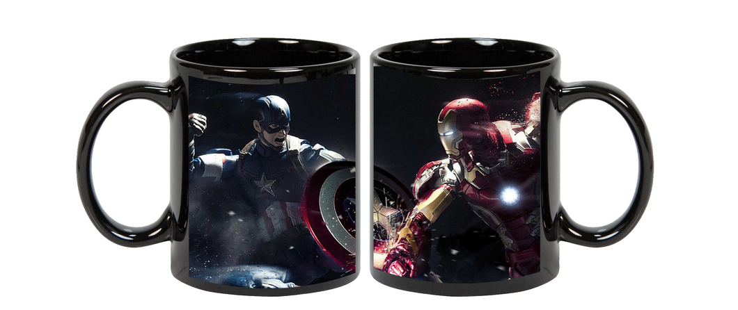 Captain America Ceramic  Black  Mug, 350 Ml