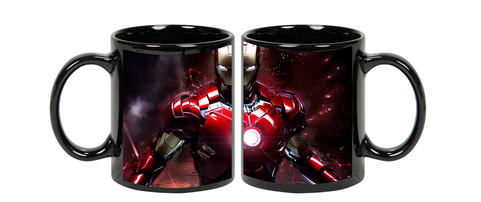 Ironmen Superhero Ceramic  Black  Mug, 350 Ml