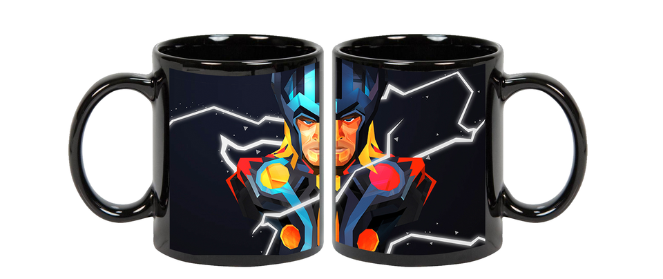 Avenger Superhero Ceramic  Black  Mug, 350 Ml