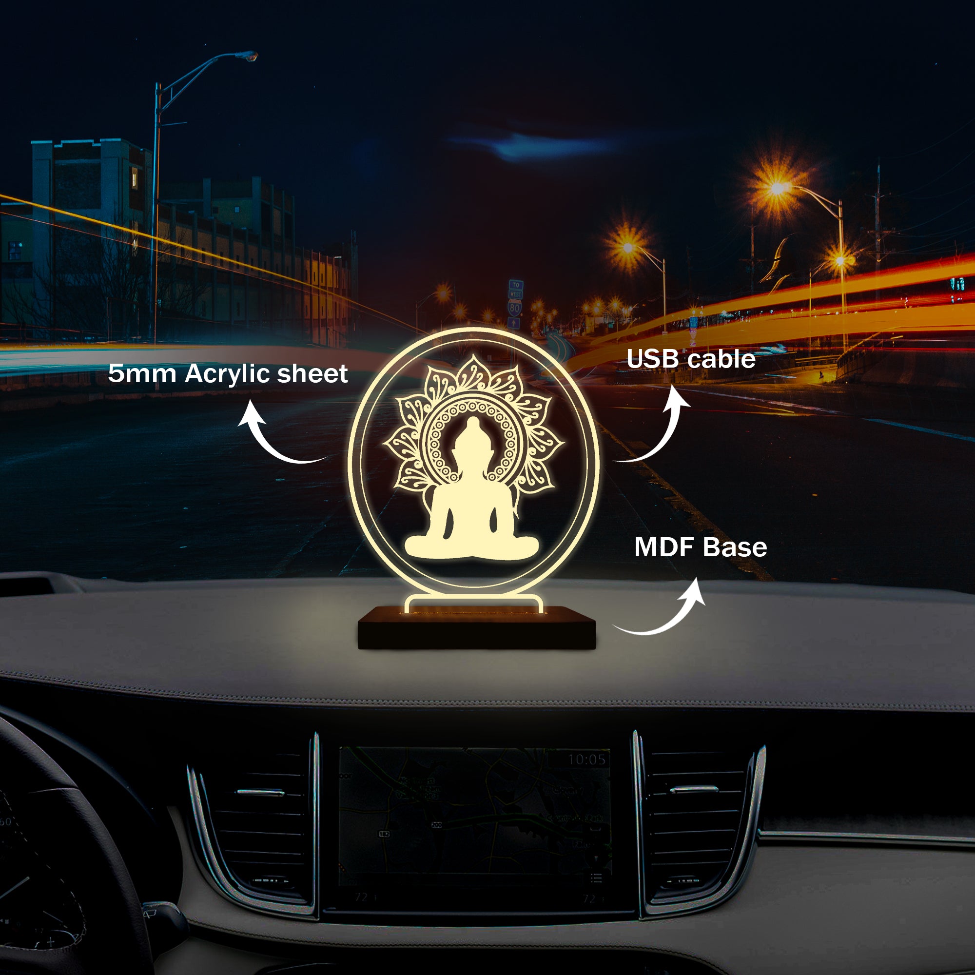 Buddha ji Car LED Light