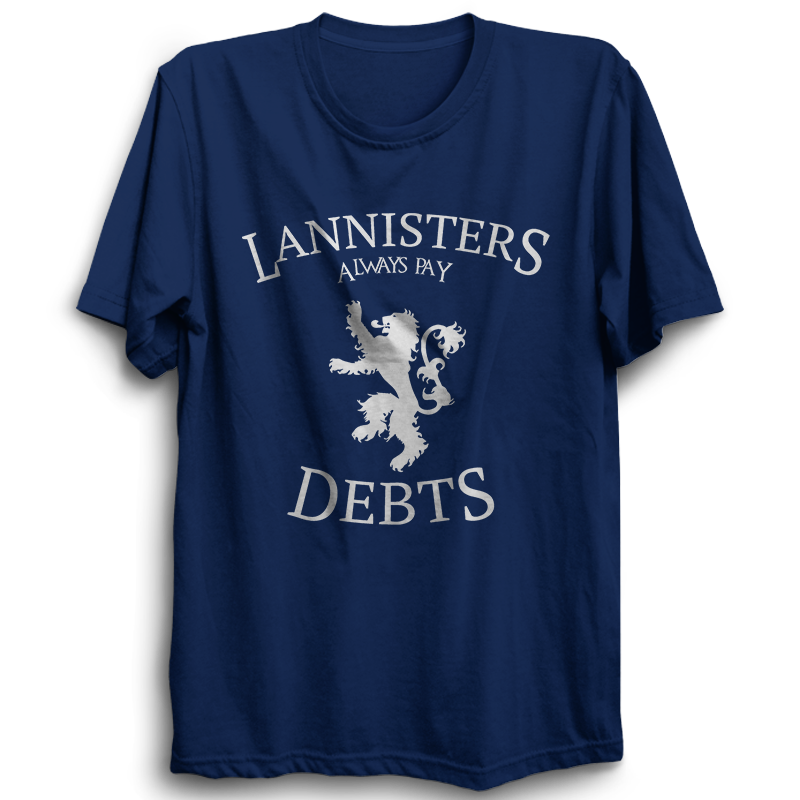 GOT-39 Lannister Always Pay Debts Half Sleeve Navy Blue