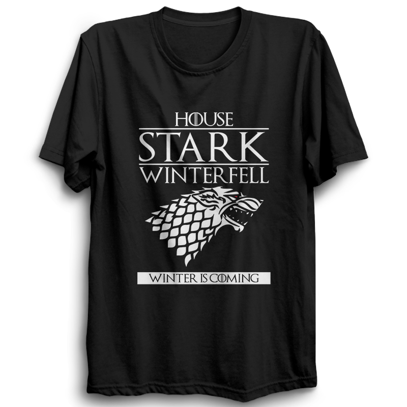 GOT-46 House Stark Winterfell Half Sleeve Black