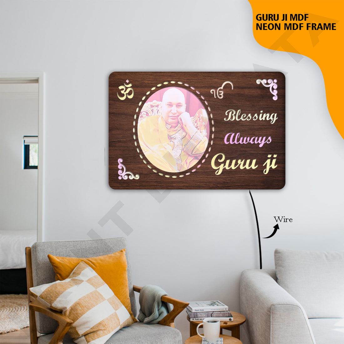 Blessing Guru Ji MDf  Frame