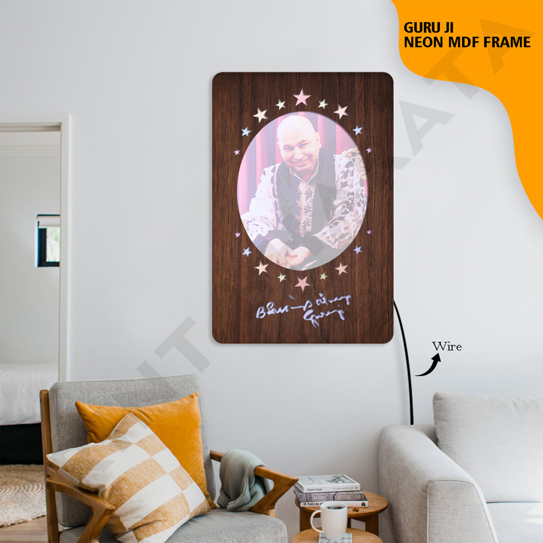 Neon MDf Guruji Frame