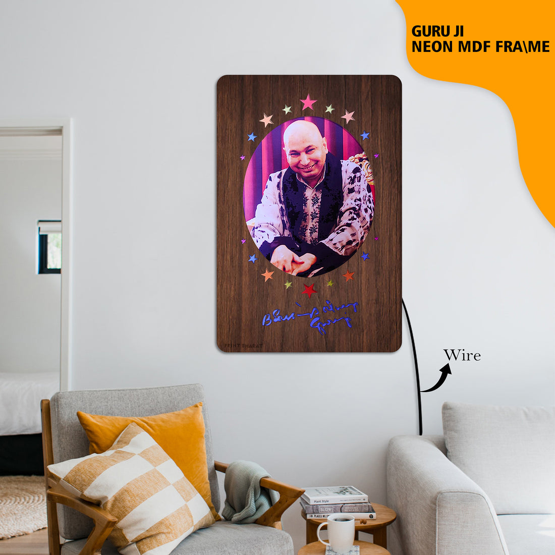 Neon MDf Guruji Frame