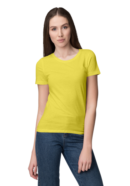 Unisex Basic Plain Yellow T-shirt