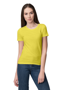 Unisex Basic Plain Yellow T-shirt