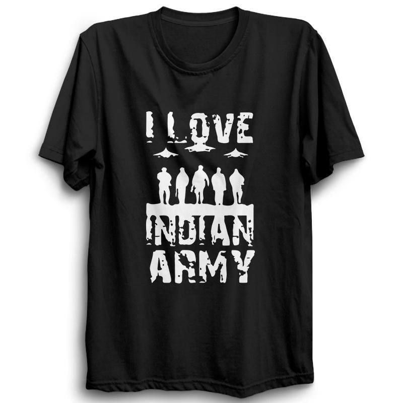 I Love Indian Army Half Sleeve Black