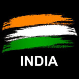 India Flag Polo T-Shirt Black