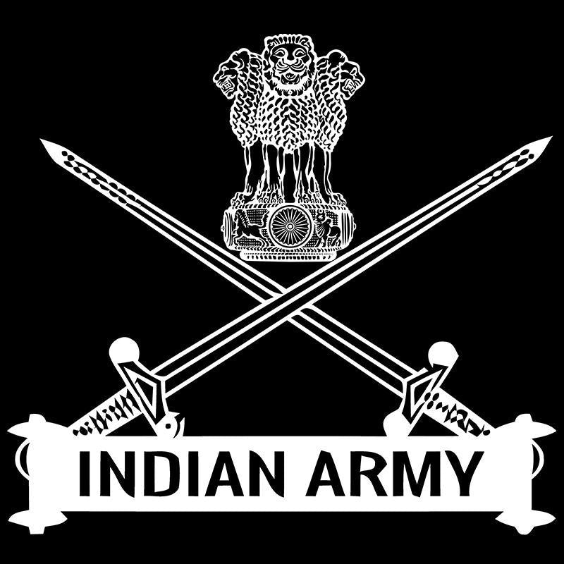 Indian Army Logo Polo 100 % T-Shirt Black