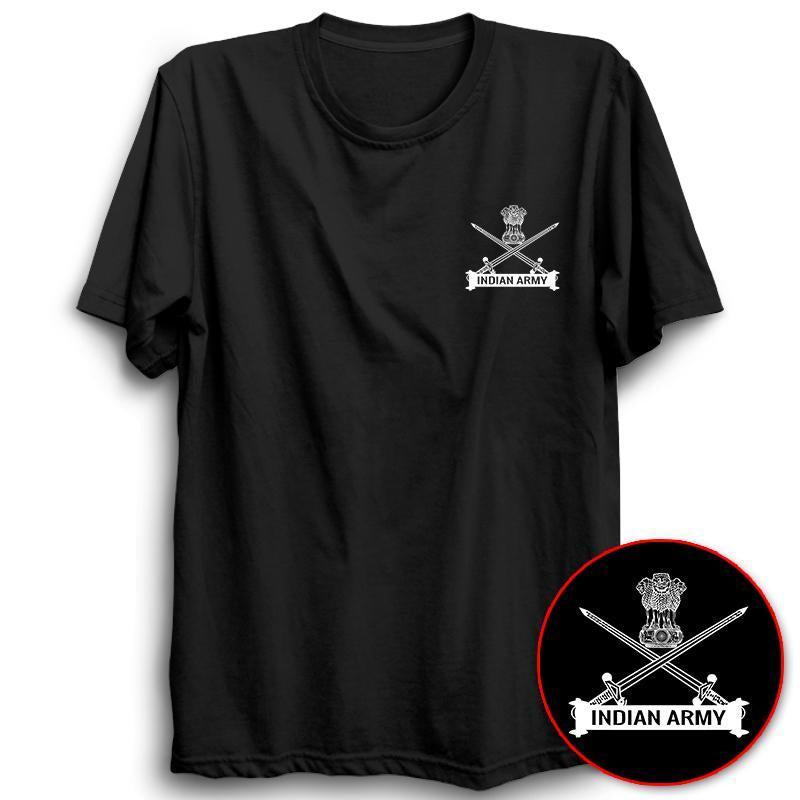 Indian Army Logo Half Sleeve Black