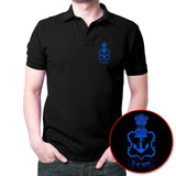 Indian Navy Logo Polo T-Shirt Black