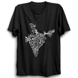 Indian States Map Half Sleeve Black