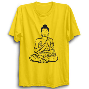Lord Buddha -Half Sleeve Yellow