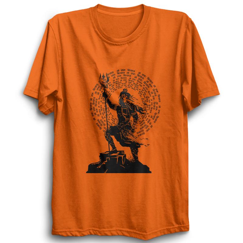 Om Namah Shivaya -Half Sleeve Orange