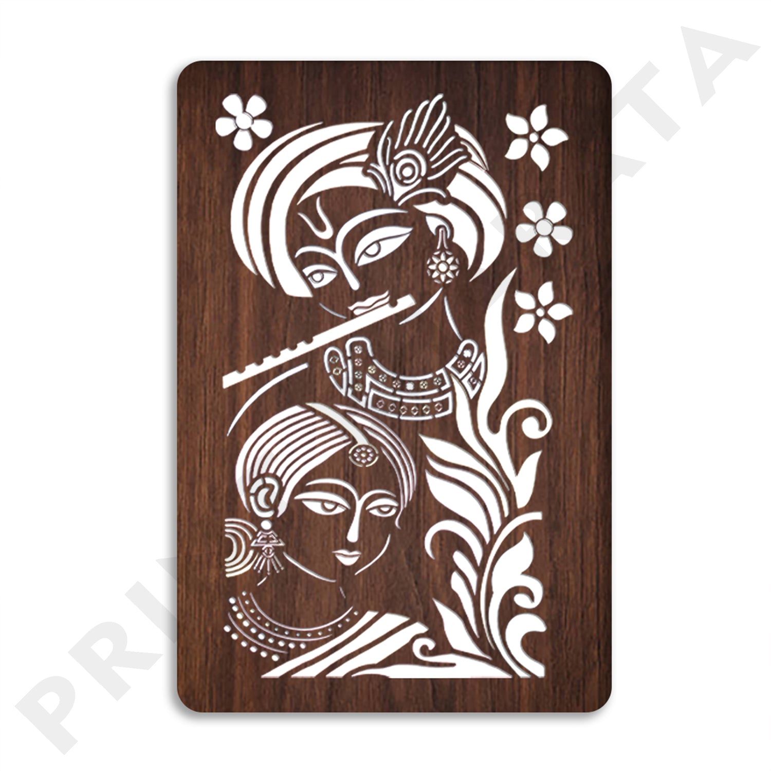 Neon MDF Radhe Krishna Frame