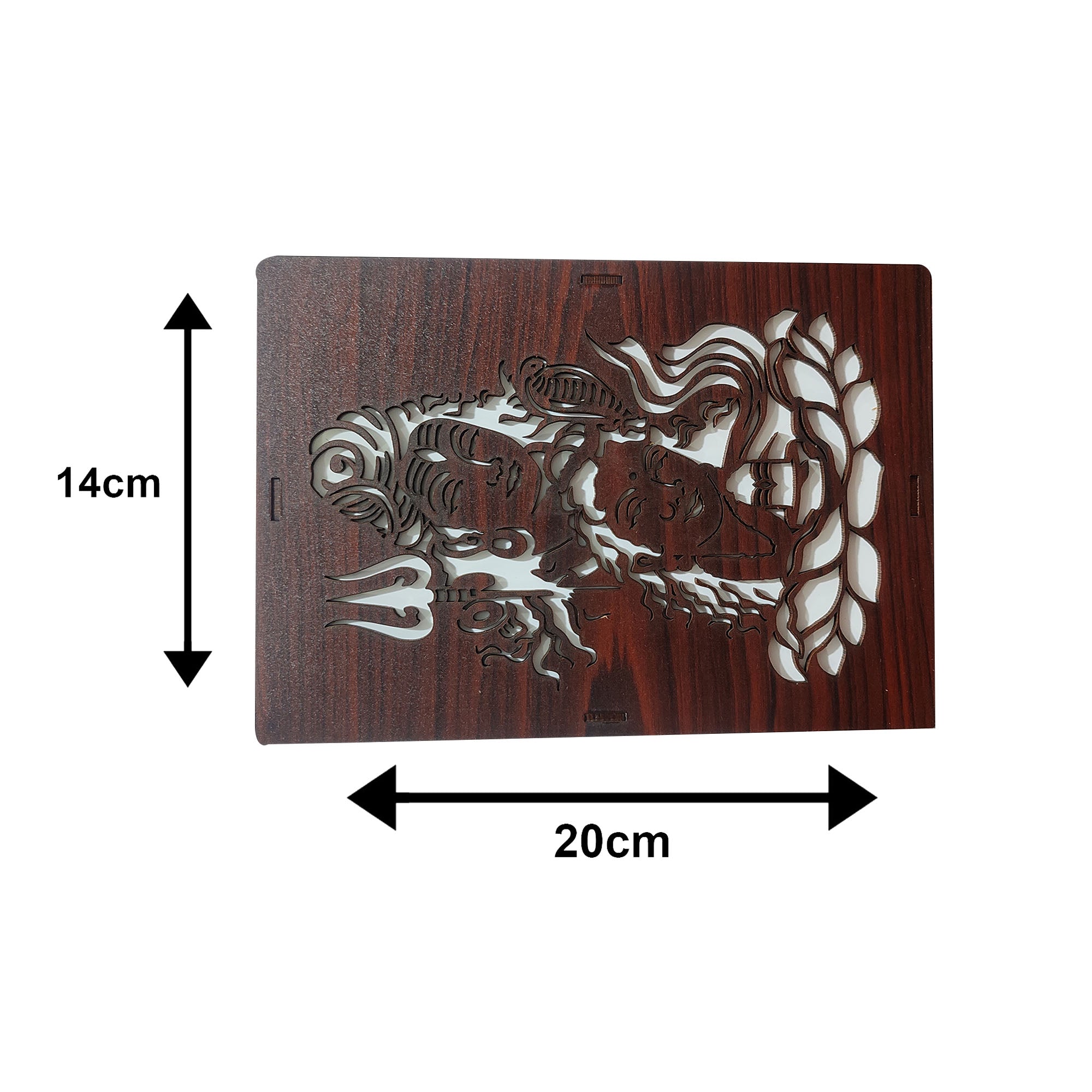 MDF Wood Art Work Led Frame Wooden Color with Laser Cut Finish (Led Shivji Frame)