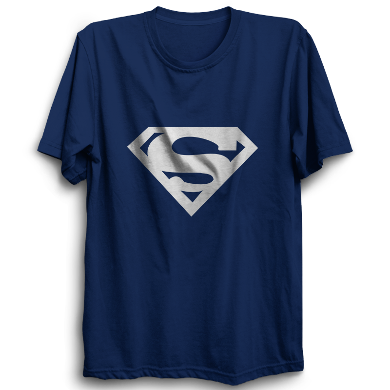 Superman Logo Half Sleeve Navy Blue