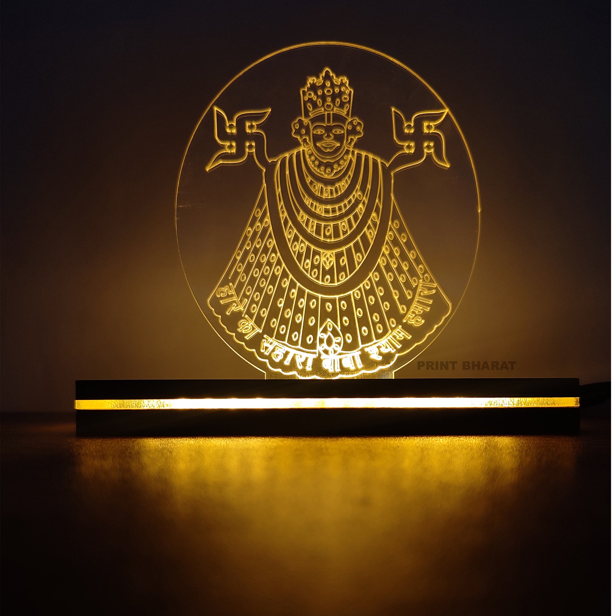 Acrylic Khatu Shyam ji (face)Led frame size ( 12 cm* 16 Cm )