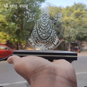 Acrylic Khatu Shyam ji (face)Led frame size ( 12 cm* 16 Cm )