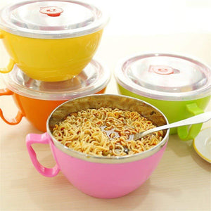 NOODLES BOWL STAINLESS STEEL LARGE RICE SOUP CONTAINER 900 ML