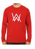 unisex Alan Walker  Full Sleeve Red Full Sleeve Cotton Tshirts
