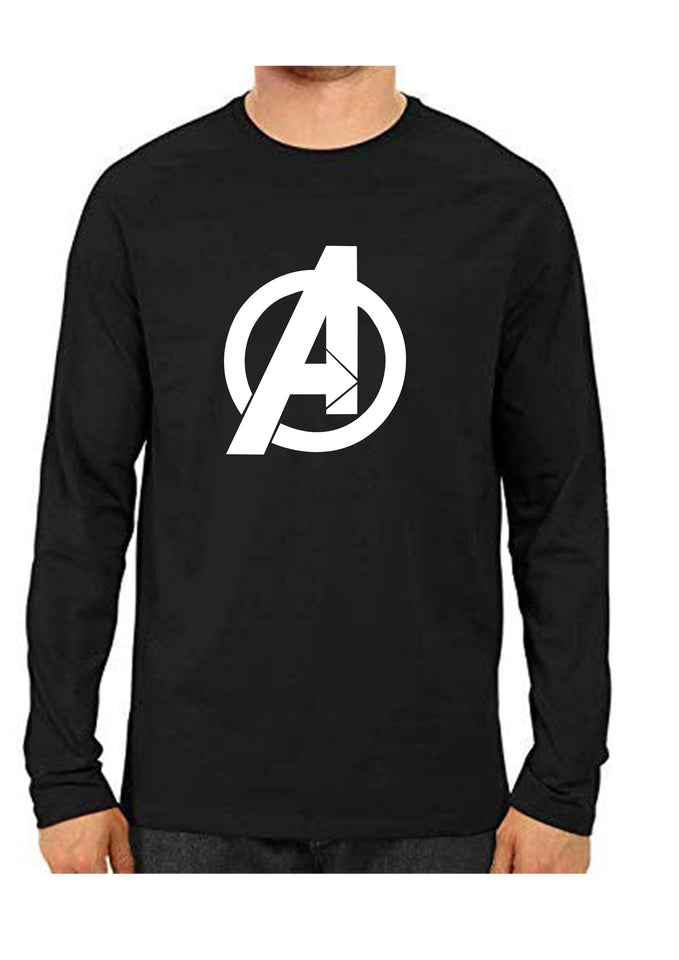 unisex Avenger Full Sleeve Black Full Sleeve Cotton Tshirts