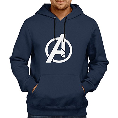 Unisex Avenger 100 % Cotton Printed Hoodies In Blue Color