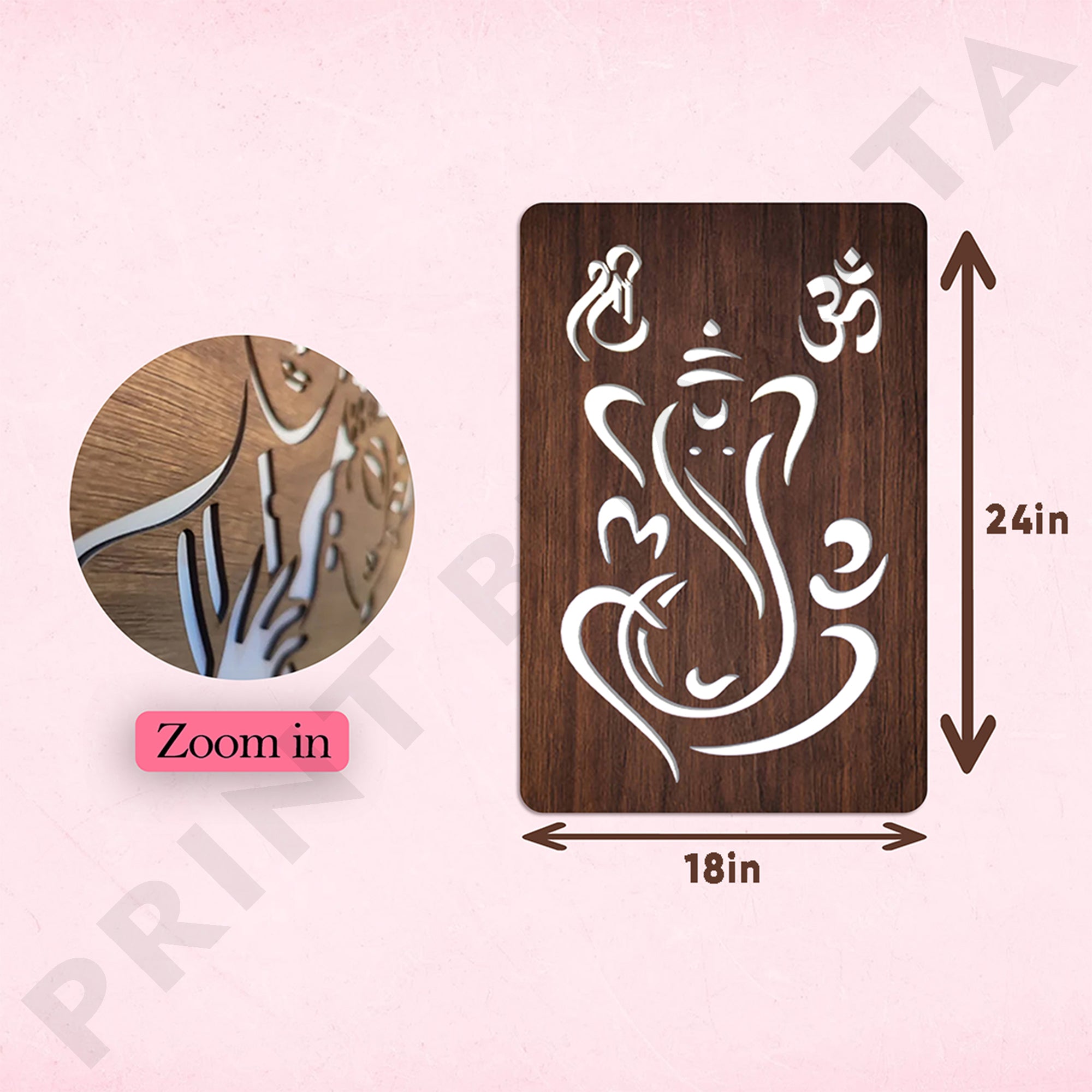 Neon MDF Shri Ganesh ji Frame