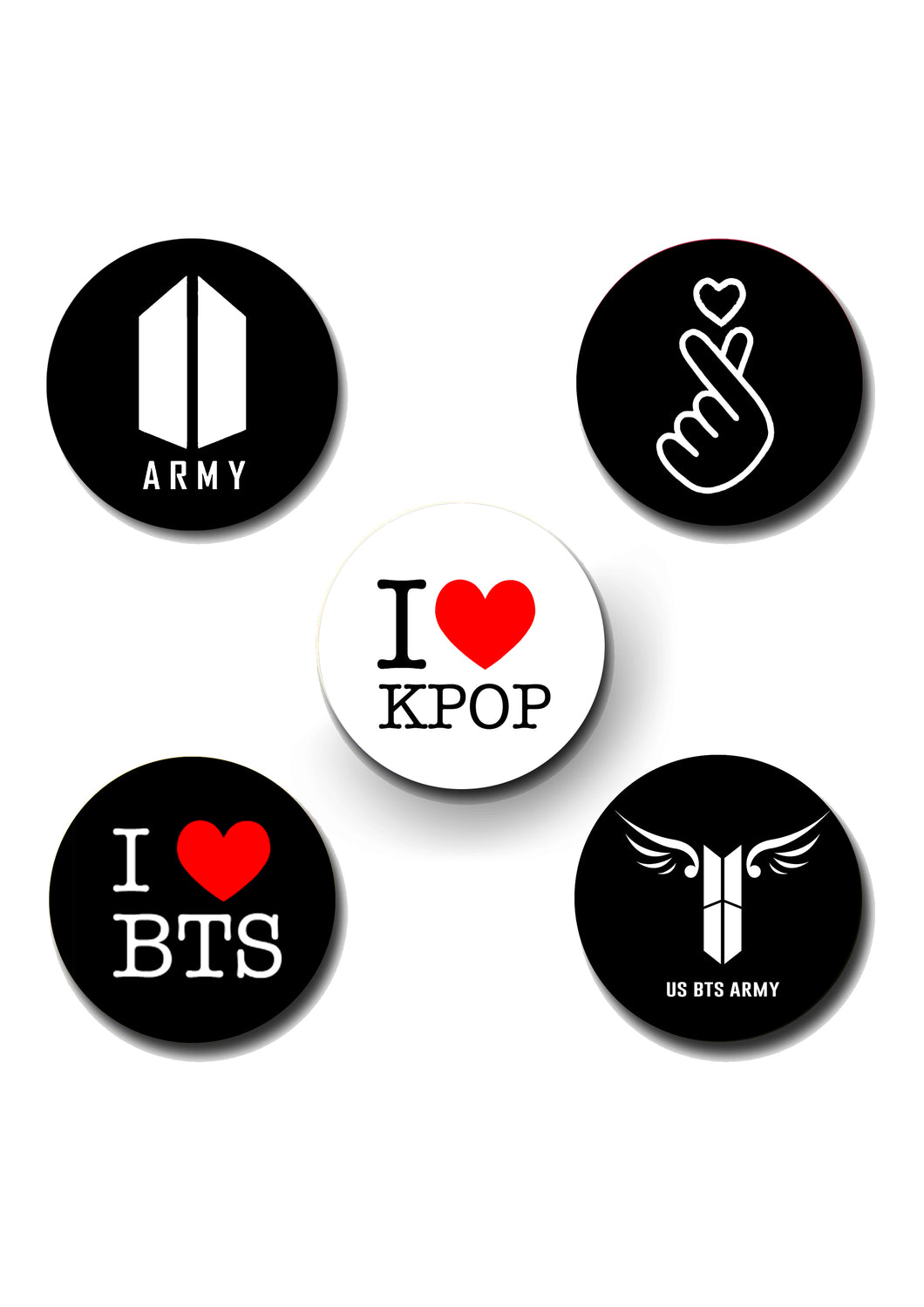 BTS Design Pin Badge Pack of 5