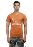 Unisex 2 Mai Bhi Hu Chowkidar100 % Cotton Printed Half Sleeve Tshirt In Orange Color