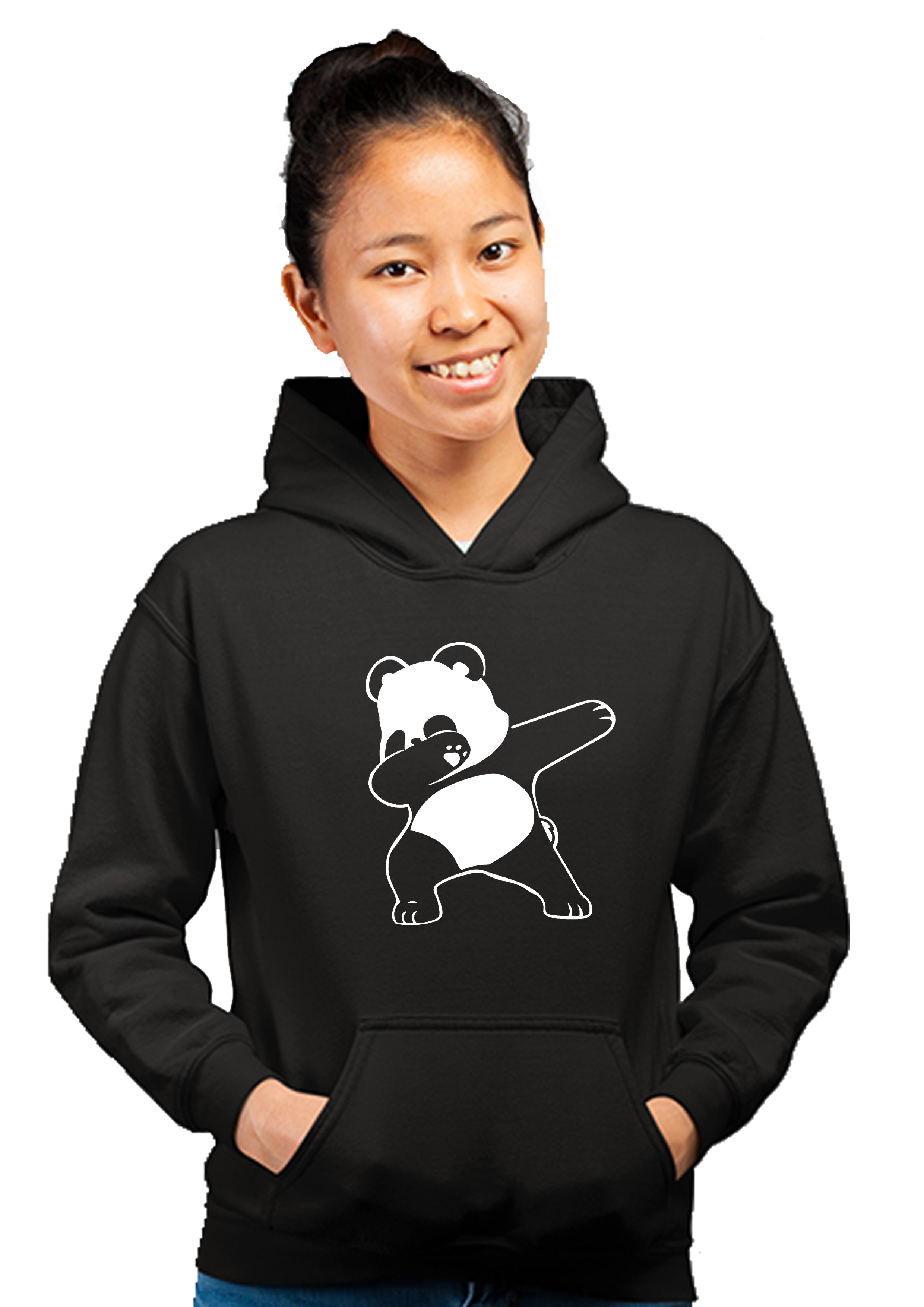 DebPanda Unisex 100% Cotton Printed Hoodie (Black)