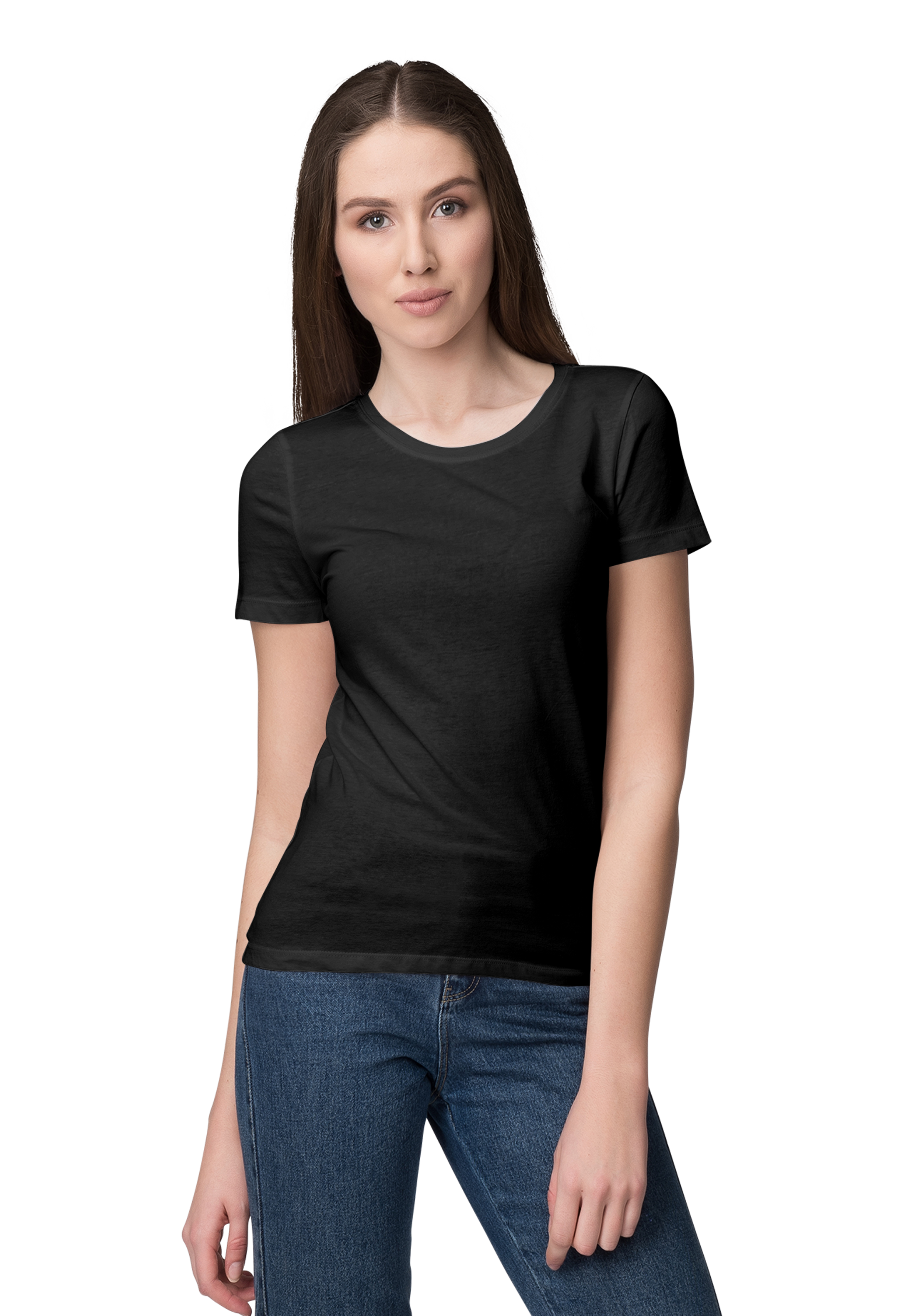 Unisex Basic Plain Black T-shirt