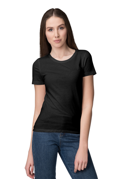 Unisex Basic Plain Black T-shirt