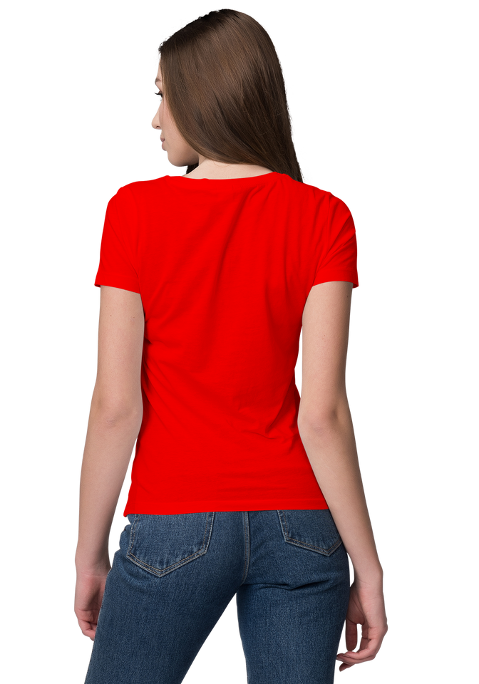 Unisex Basic Plain Red T-shirt